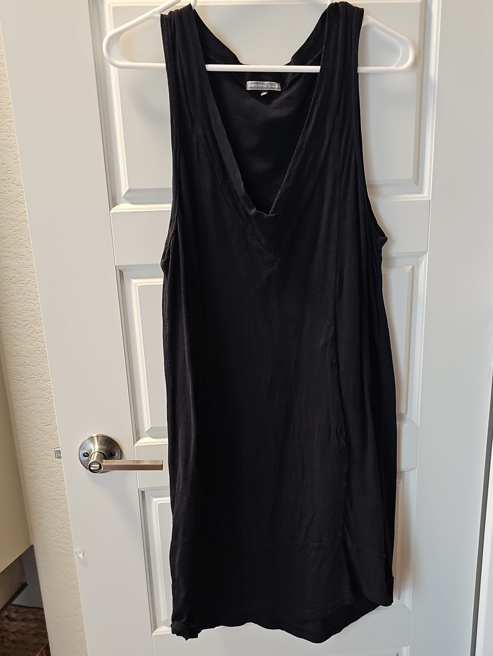 James Perse Tank Dress Black Cotton Size Medium